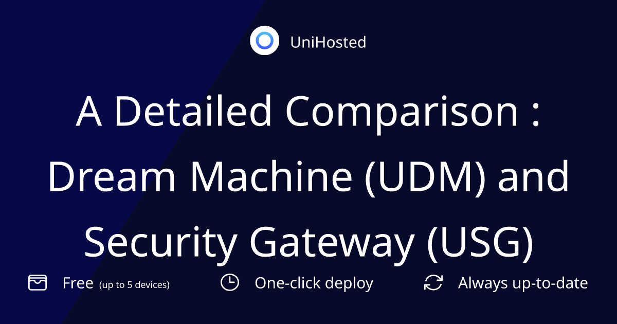 A Detailed Comparison : Dream Machine (UDM) and Security Gateway (USG)