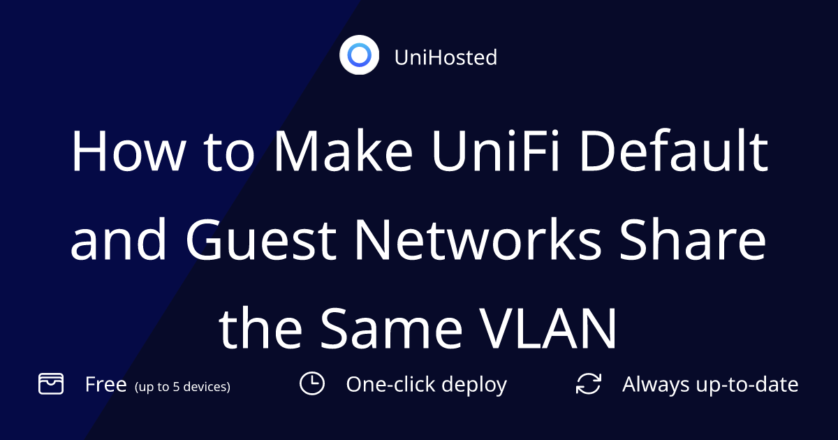 How to Make UniFi Default and Guest Networks Share the Same VLAN