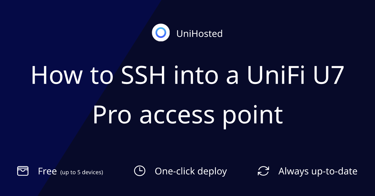 How to SSH into a UniFi U7 Pro access point