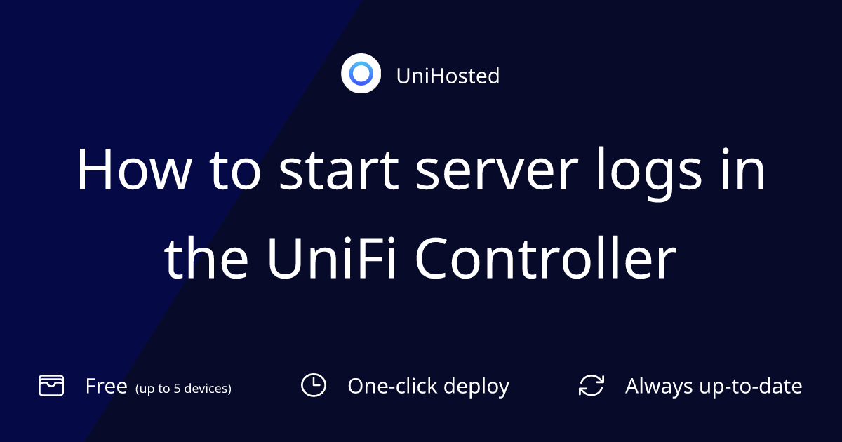 How to start server logs in the UniFi Controller