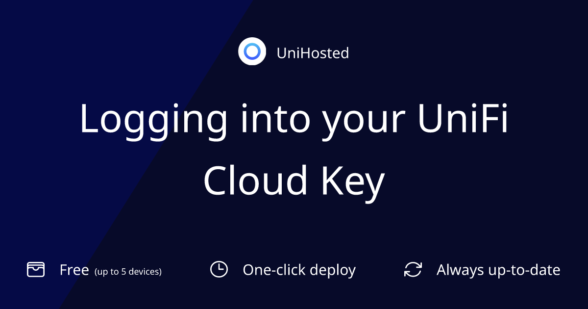 Logging into your UniFi Cloud Key