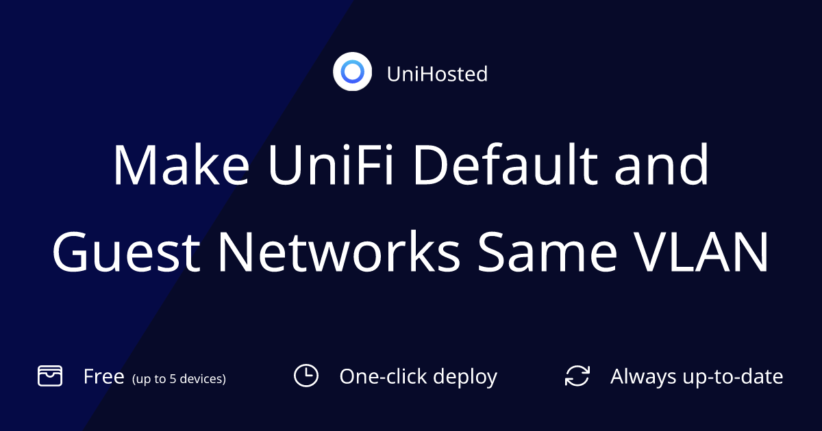 Make UniFi Default and Guest Networks Same VLAN