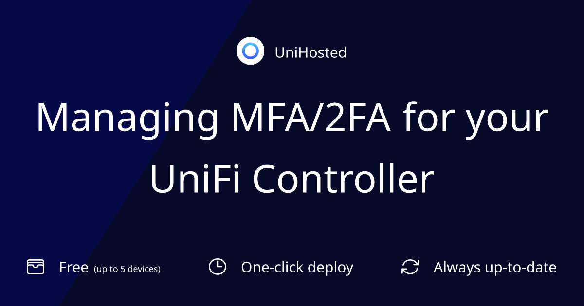 Managing MFA/2FA for your UniFi Controller