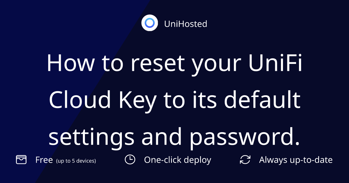 How to reset your UniFi Cloud Key to its default settings and password.