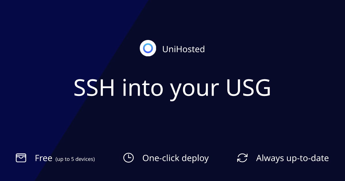 SSH into your USG