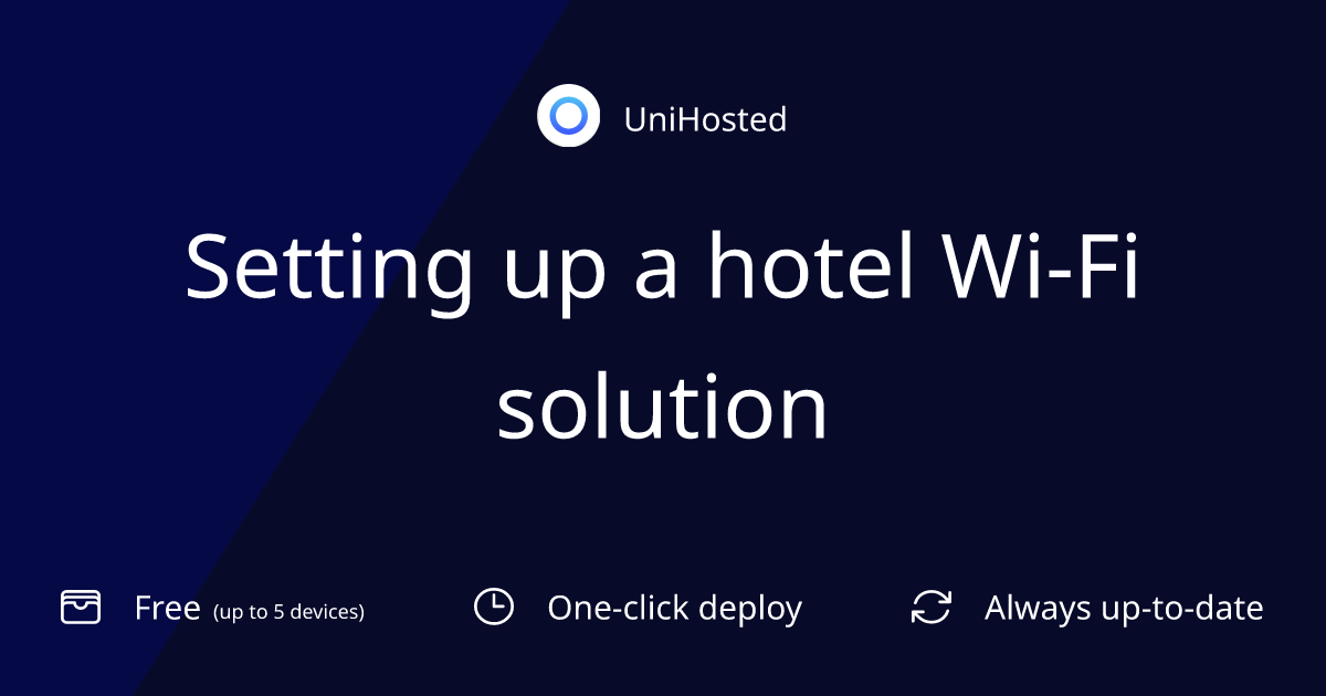 Setting up a hotel Wi-Fi solution