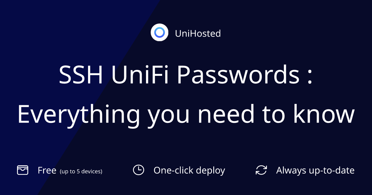 SSH UniFi Passwords : Everything you need to know